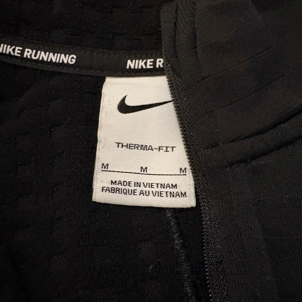 Nike Running 1/4 Zip Black Patterned Pullover Mens Size Medium Athletic Fit - Picture 4 of 8